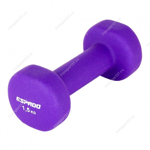 Гантель для фитнеса неопреновая Espado (фиолетовый) 1,5 кг