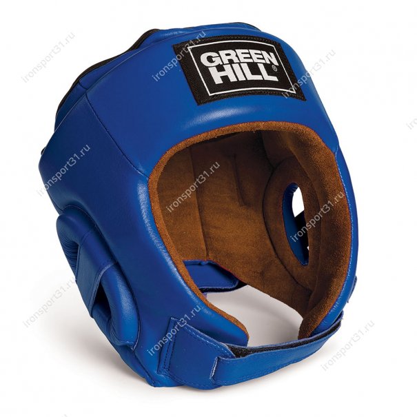 Шлем для кикбоксинга Green Hill Best, кожа (синий)