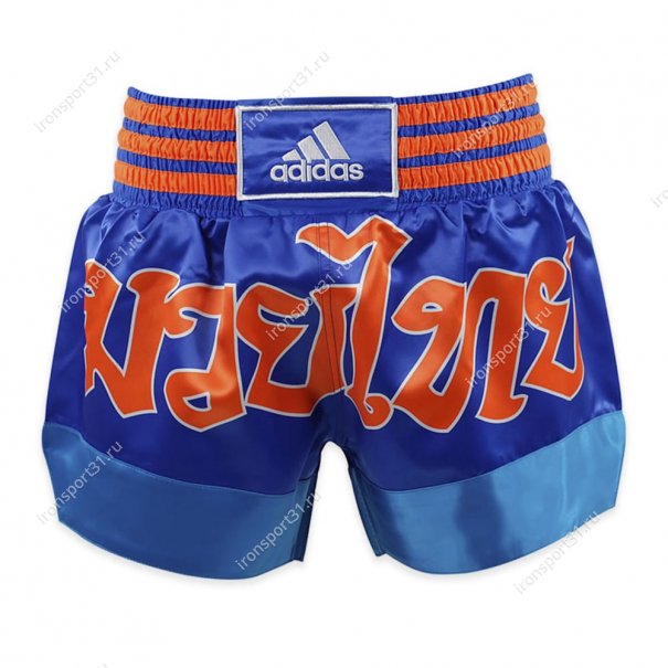 Шорты для тайского бокса Adidas Thai Boxing Short Sublimated (синий/оранжевый)