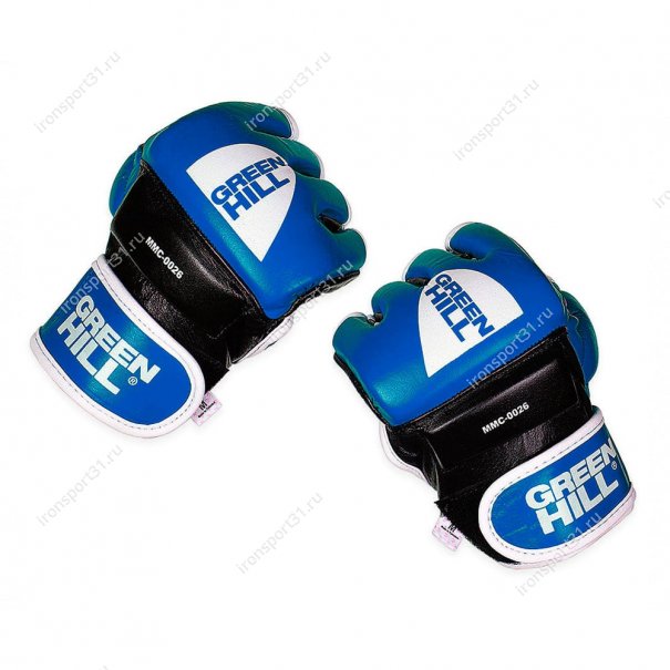 Перчатки для MMA Green Hill кожа (синий)