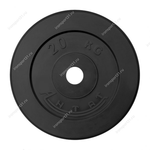 Диск обрезиненный Антат (чёрный) d: 26 мм, 20 кг