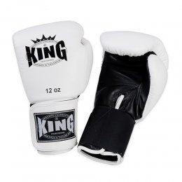 Перчатки боксёрские King, кожа (белый)