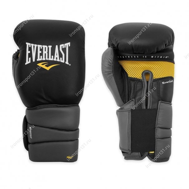 Перчатки боксёрские Everlast Protex3, кожа (чёрный)