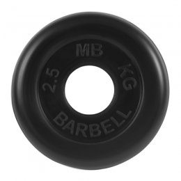 Диск обрезиненный MB Barbell (чёрный) d:51 мм, 2,5 кг