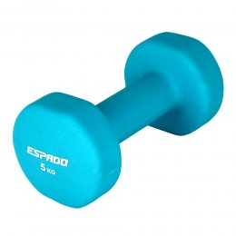 Гантель для фитнеса неопреновая Espado (голубой) 5 кг